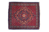 1.5x2 Vintage Kashan Square Rug Mat