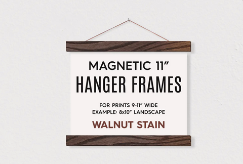 11" Magnetic Wooden Hanger Frame Walnut Finish // ONH Item 10411