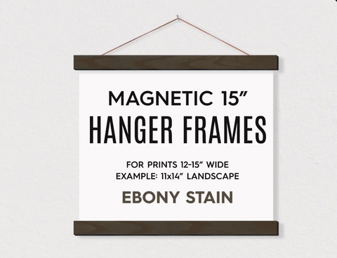 15" Magnetic Wooden Hanger Frame Ebony Finish // ONH Item 10412