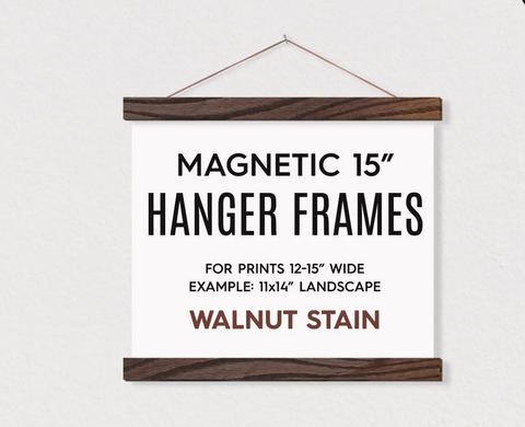 15" Magnetic Wooden Hanger Frame Walnut Finish // ONH Item 10413