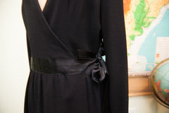 Vintage 60s Mollie Parnis Wrap Dress // Morty Sussman // Boutique Designer // Size L - 12 // ONH Item 1693 Image 4