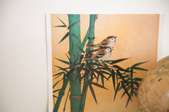 Asian Art Bamboo Birds Lithograph // ONH Item 1536 Image 1