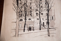 Irving Nurick Vintage Etching Paris Art // ONH Item 1542 Image 1