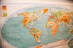Vintage Denoyer Geppert Pull Down Map Of World // ONH Item 1633 Image 1