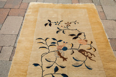 3x6 Canary Yellow Art Deco Antique Chinese Nichols Rug // ONH Item 1716 Image 9