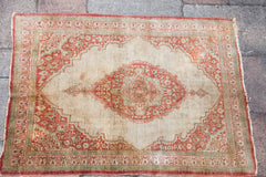  2x2.5 Antique Silk Persian Tabriz Rug Mat / Item 1783 image 11