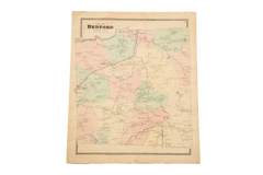Antique Bedford NY Westchester Map // ONH Item 1822