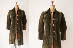 Rare Vintage 1970s Gucci Designer Suede Leather Coat // ONH Item 1861