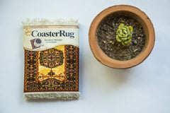Ivory Gold Persian Rug Coaster Set // ONH Item 2003