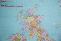 Vintage Pull Down Map British Isles // ONH Item 2182 Image 4