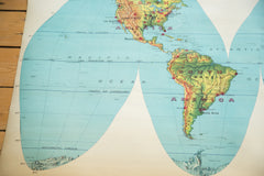 Vintage 1960's World Pull Down Map // ONH Item 2236 Image 7