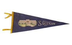 Saginaw Mich. Vintage Felt Flag // ONH Item 2537