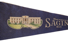Saginaw Mich. Vintage Felt Flag // ONH Item 2537 Image 1