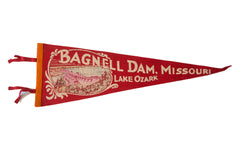 Bagnell Dam, Missouri Lake Ozark Vintage Felt Flag // ONH Item 2542