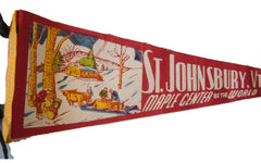 St. Johnsbury VT Maple Center of World Vintage Felt Flag // ONH Item 2547 Image 1