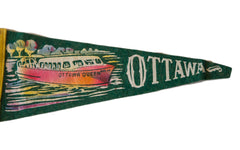 Ottawa Queen Vintage Felt Flag // ONH Item 2548 Image 1