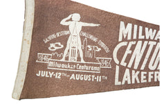 Vintage Milwaukee Wisconsin Centurama Lakefront Celebration Felt Flag Banner // ONH Item 2811 Image 1