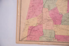 Vintage antique map of a small New York town