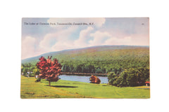 Vintage Catskills NY Postcard The Lake at Onteora Park Tannersville