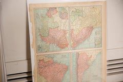 Map of Brazil Cram's Unrivaled Atlas of the World 1907 Edition