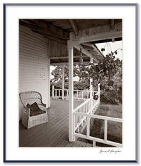 Dilmaghani Black and White Photograph, Side Porch, House, ME
