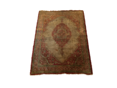  2x2.5 Antique Silk Persian Tabriz Rug Mat / Item 1783 image 12