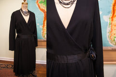 Vintage 60s Mollie Parnis Wrap Dress // Morty Sussman // Boutique Designer // Size L - 12 // ONH Item 1693