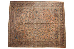11.5x14 Vintage Distressed Kashan Carpet // ONH Item ee004450
