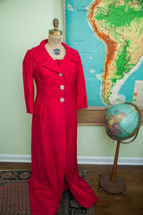 Vintage 60s Hot Pink Dress Coat Fancy Two Piece Suit // ONH Item 1706 Image 2