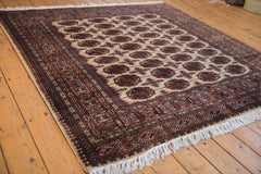 6.5x7 Vintage Fine Pakistani Bokhara Design Square Carpet // ONH Item mc001315 Image 1