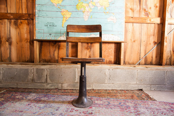 Antique School Chair Wood & Iron // ONH Item 1207 Image 1