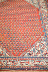Vintage Serbend rug border with reciprocating pawn motif in sapphire blue, ivory, cherry red.