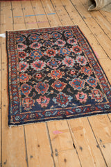 A vintage Bibikabad rug showing the texture of its even pile and the layout of its allover repeating panels.