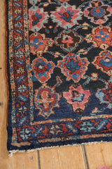Original side cord selvage and detailed border of a vintage Persian Bibikabad collector rug.