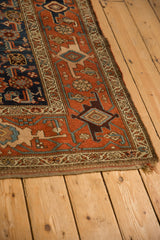 Detail of the intact side cord and terracotta Samovar border on an antique Kurdish rug.