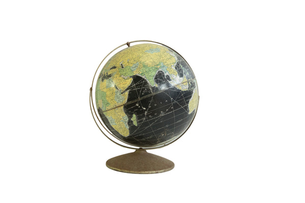 Vintage Rand McNally Black Globe // ONH Item 11989