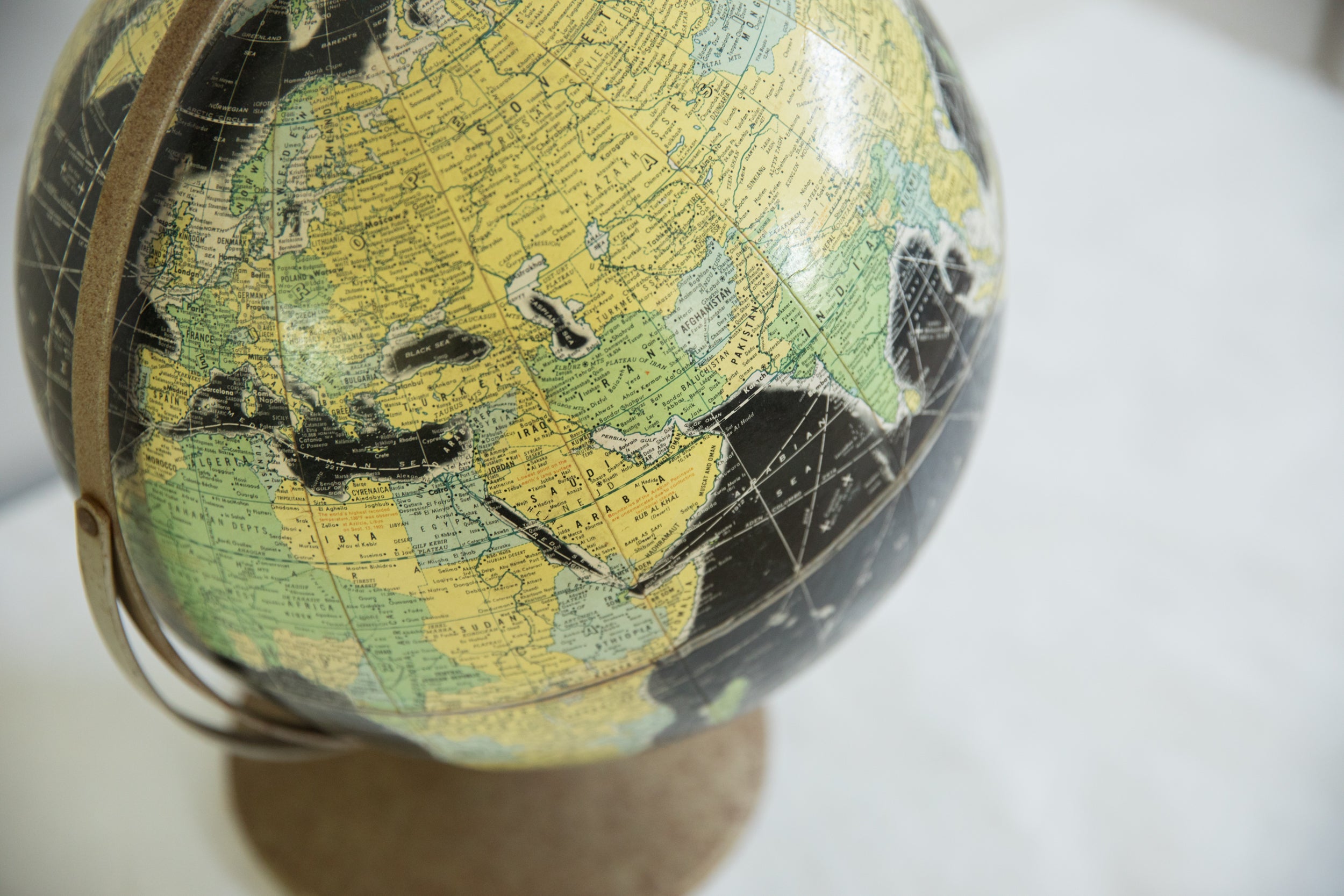 Vintage Rand McNally Black Globe // ONH Item 11989 Image 1