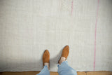 A personal view of the soft, nubby texture of a vintage hemp kilim underfoot.