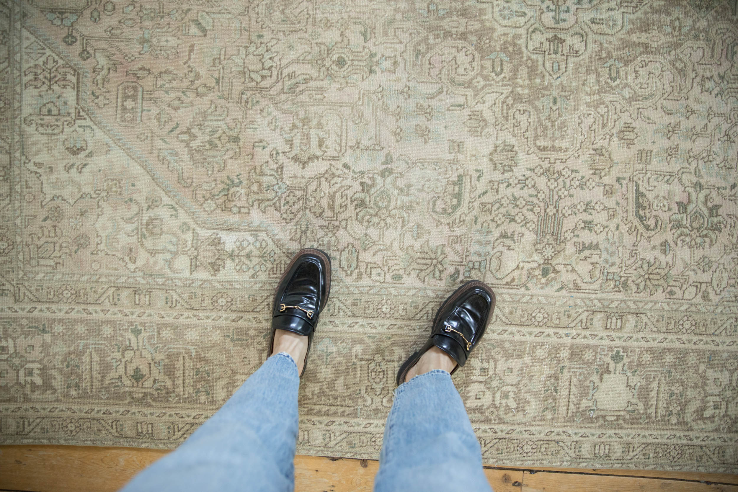 Vintage Distressed Turkish Tabriz Design Carpet // ONH Item: 12212, Image 1