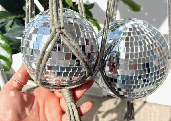 Disco Ball in Macrame // ONH Item: 12314, Image 1