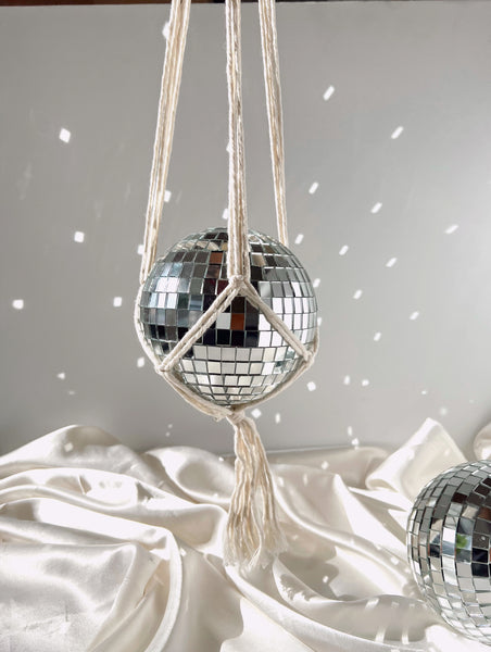 Disco Ball in Macrame // ONH Item: 12314, Image 3