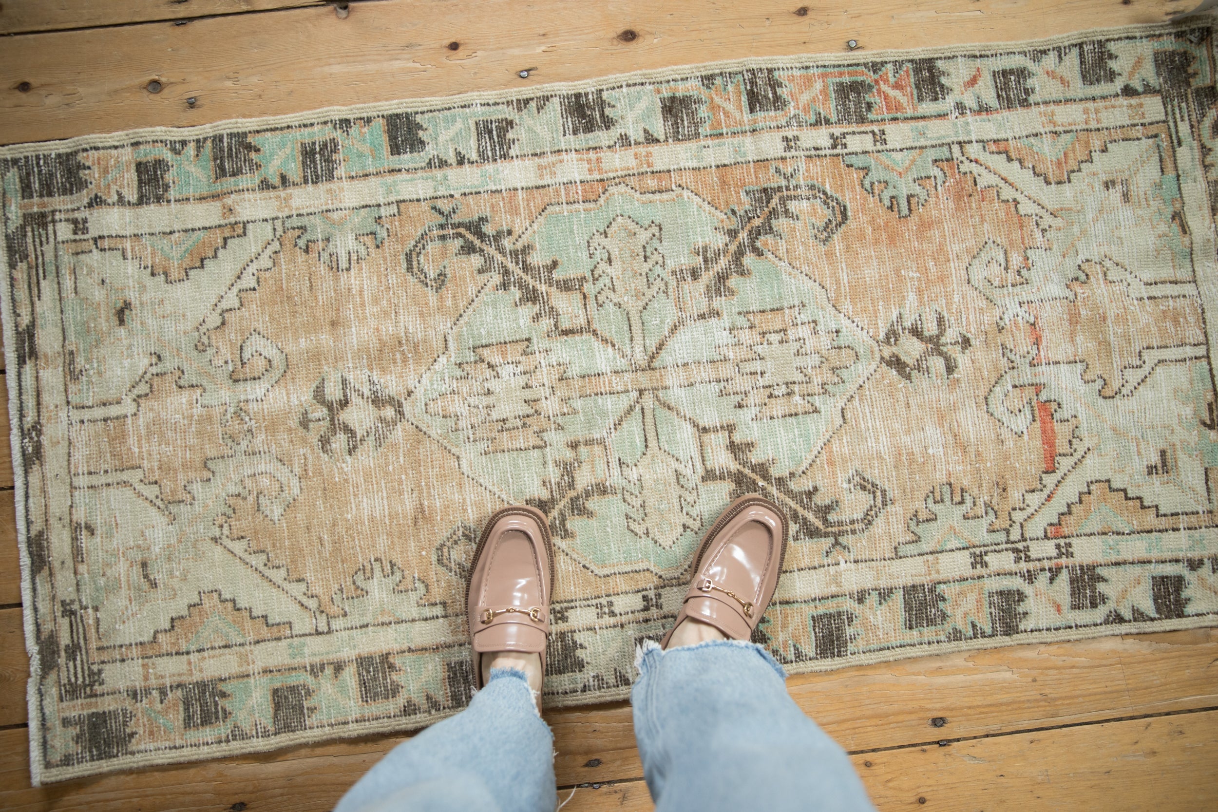 Vintage Distressed Oushak Rug Runner // ONH Item: 12434, Image 1
