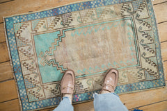 2.5x3.5 Vintage Distressed Oushak Rug