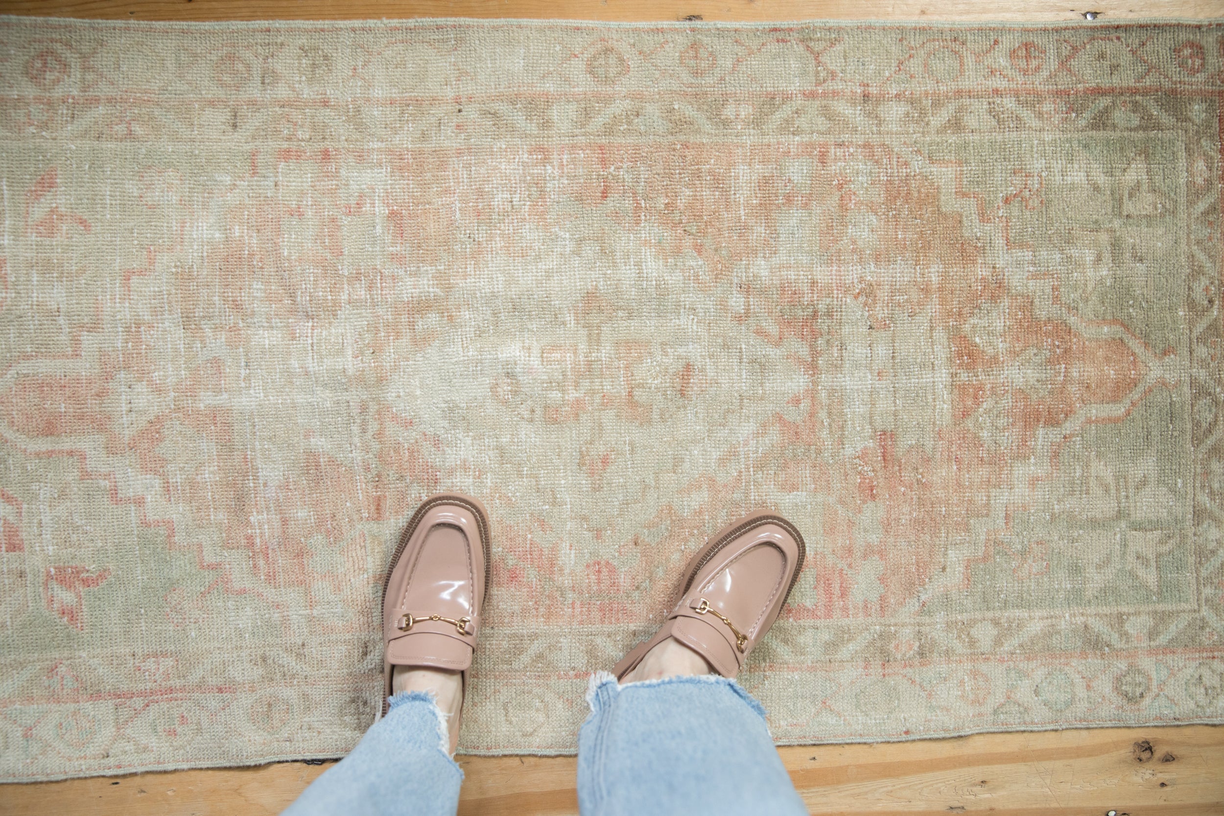 Vintage Distressed Oushak Rug Runner // ONH Item: 12442, Image 1