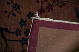 Back of the hand-knotted Chinese Art Deco rug showing the foundation and colored borders.