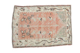 Vintage distressed Anatolian rug, tree of life prayer motif, pale ruby red and ivory. 2'8
