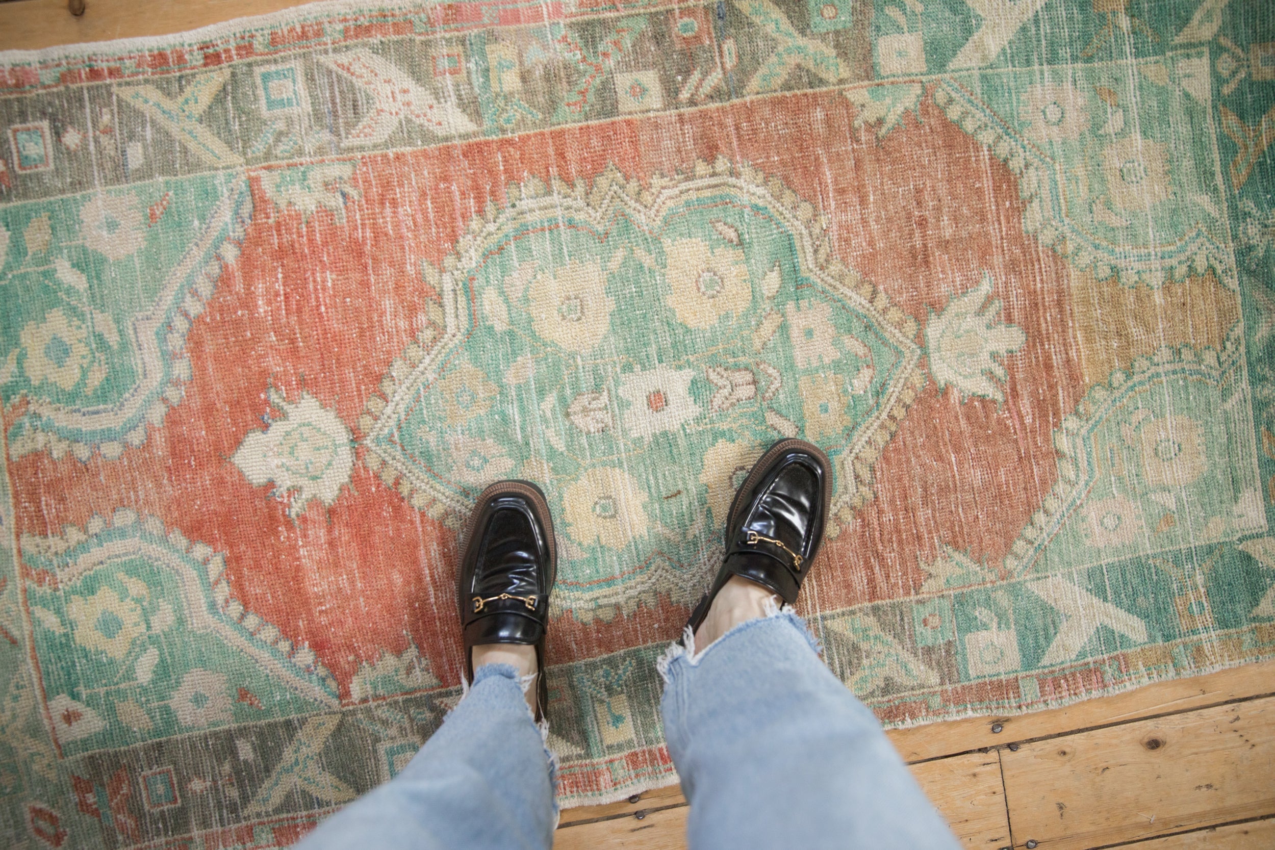 Vintage Distressed Oushak Rug // ONH Item: 12541, Image 1