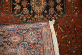 Detail of the side cord selvage and woven foundation of a vintage Josan Sarouk rug.