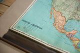 Vintage Nystrom North America map showing title, map legend, and hard crease.