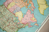 A.J. Nystrom pull-down map of North America, showing USA, Canada, and Greenland regions.